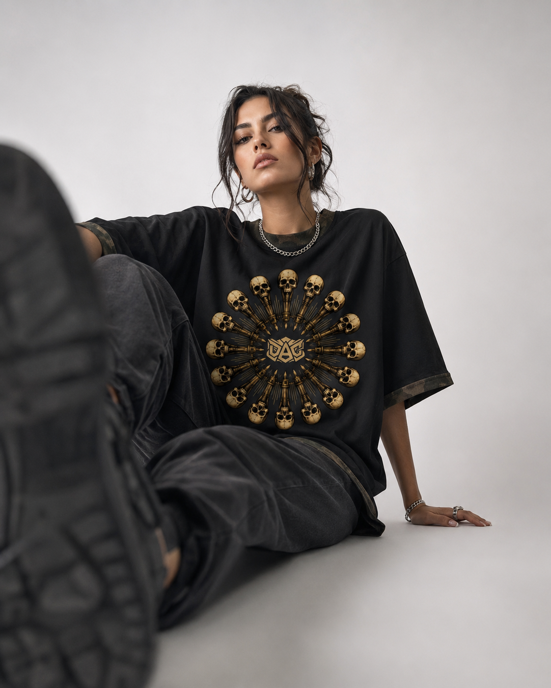 Unisex Mineral Washed Boxy Panel T-Shirt